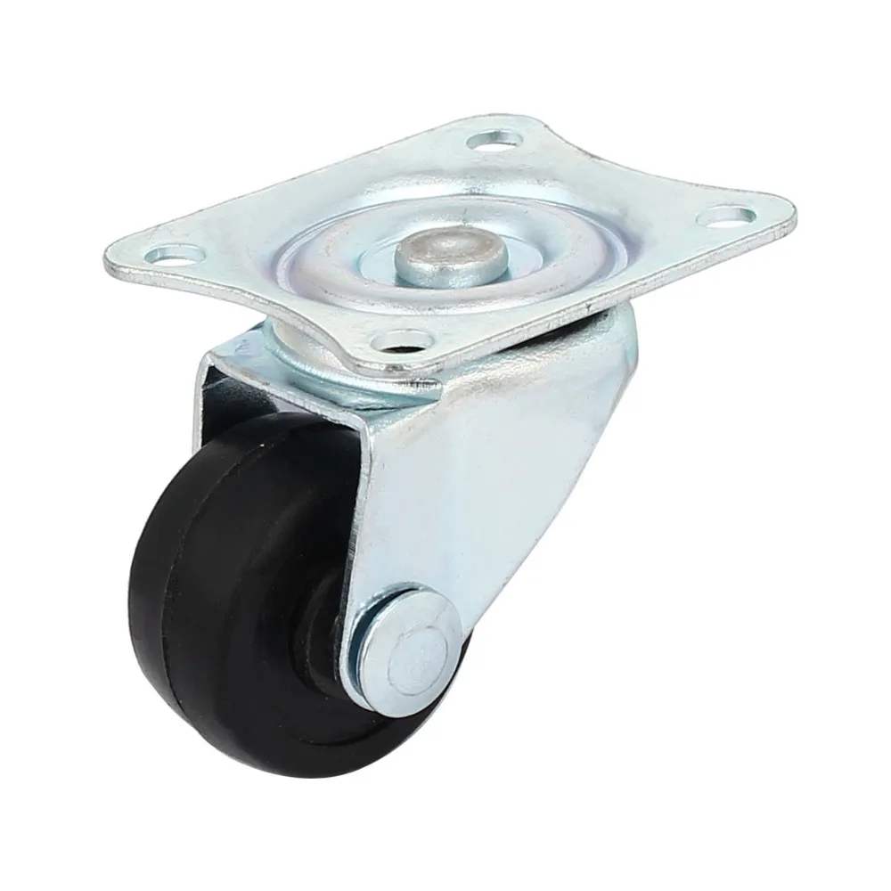 uxcell 4pcs Rubber Single 1 inch Dia Wheel Swivel Plate Ball Bearing