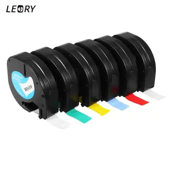

LEORY Newest 12mmx4m Plastic Label Tape Compatible For Dymo LetraTag 91201 / 91200 Printer Supplies parts