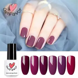 Gelfavor 7 мл гель лак для ногтей фиолетовый серии Nail Art УФ светодио дный Varnsih полу постоянный вымачивать праймер белый ногти маникюр дизайн