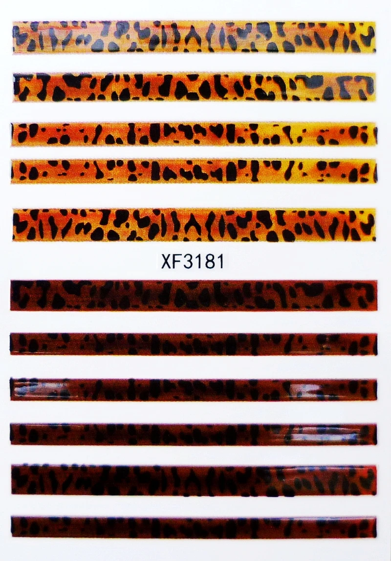 Сексуальные леопардовые наклейки для ногтей, самоклеющиеся декоративные наклейки, наклейки для маникюра, тигра, наклейки для дизайна ногтей, наклейки с леопардовым принтом для ногтей - Цвет: XF3181