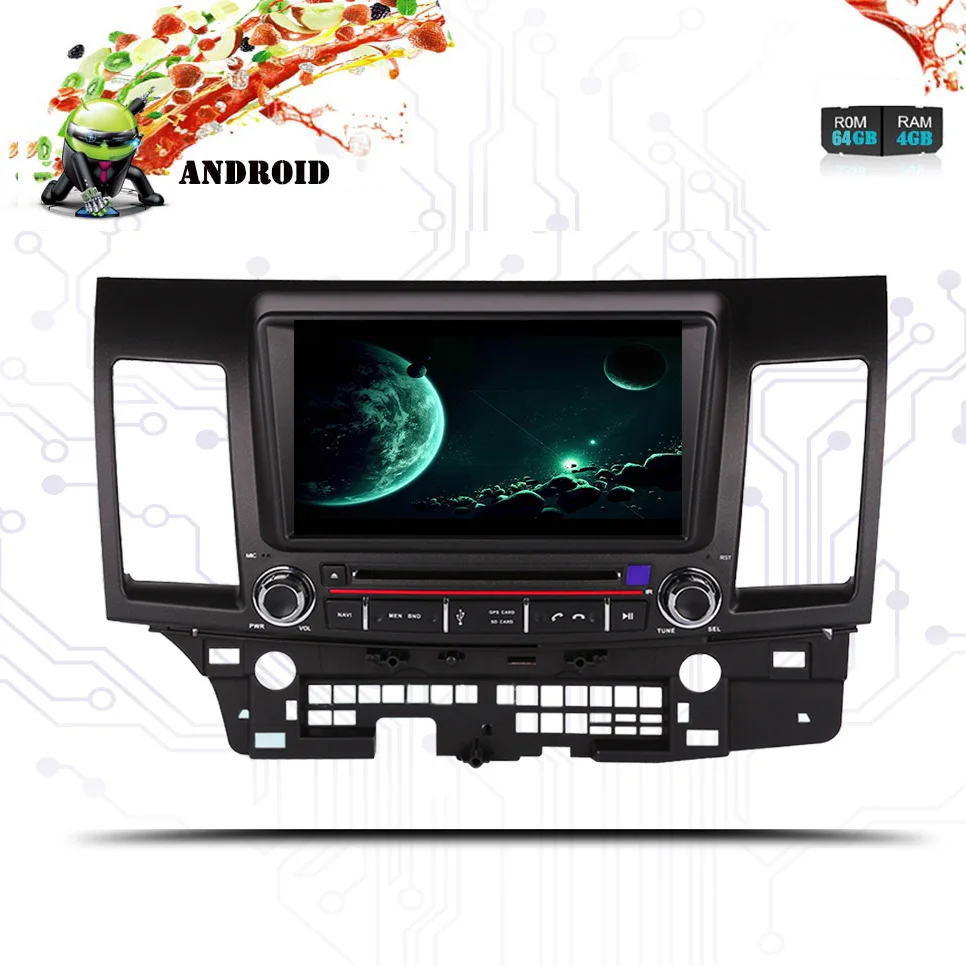 " Android 9,0 4+ 64G 8Core 1024*600 автомобильный DVD gps плеер для Mitsubishi Lancer 10 EVO стерео Авто радио головное устройство мультимедиа