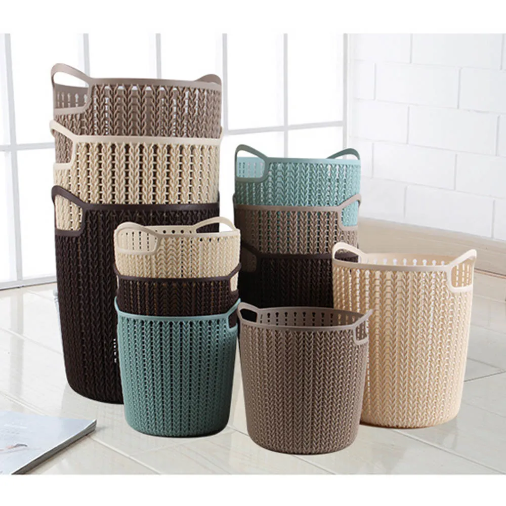 

Desktop Storage Creative Storage Basket Fashion Hollow Plastic Portable Kitchen Bathroom Bath Basket Toiletries Random color