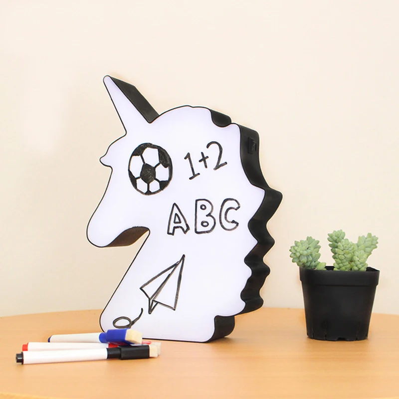 

New Unicorn Light Box Nightlight DIY Cinema Handwriting Decor Lamp Battery USB Table Desk Lighting Holiday Party XMAX IY303206-6