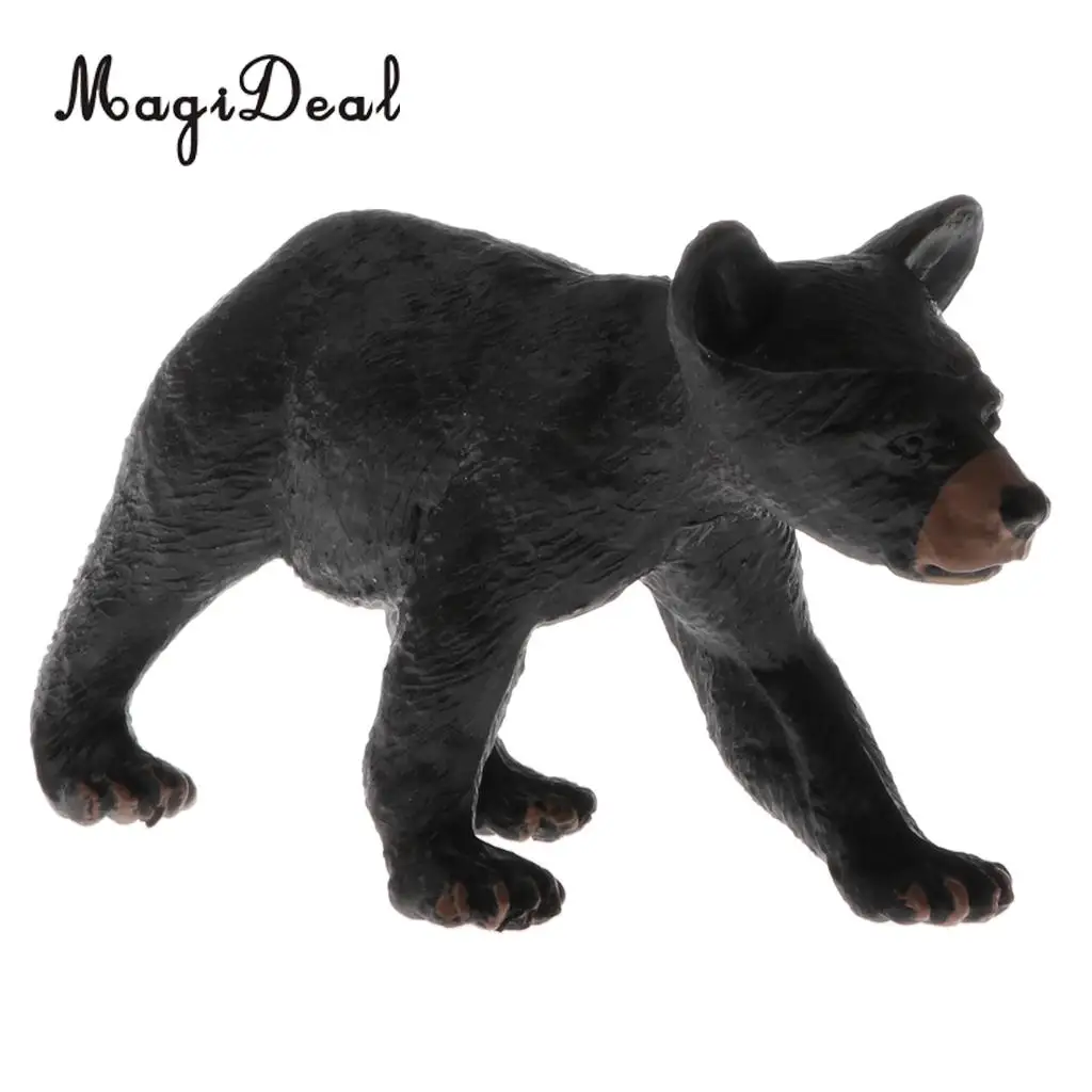 MagiDeal Plastic Animal Model Black Bear Figure Figurine Bonsai Shelf Display Decorations