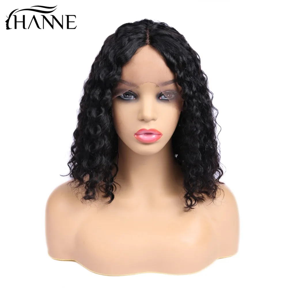 Волосы hanne Jerry кудрявые RemyHuman Hair кружевные передние парики длина плеча боб бразильские волосы парик 150% натуральные волосы для женщин 1B