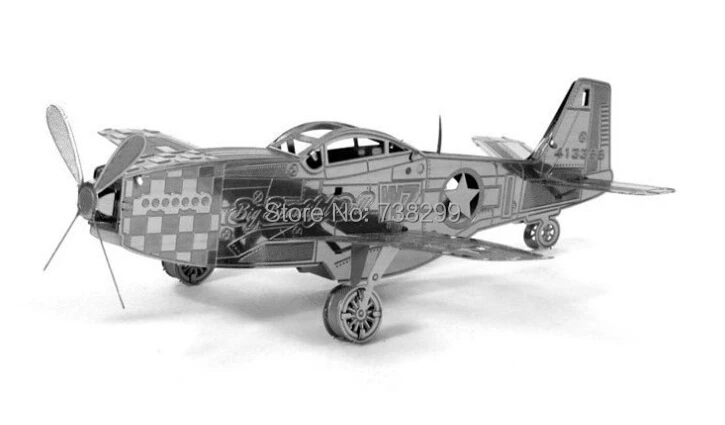Mustang Fighter Miniature 3D Metal Model Puzzle 3D Model Building Kits Puzzle 3D Solid Jigsaw Puzzle