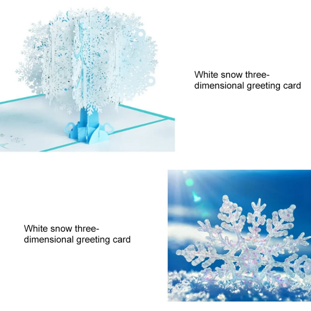wedding invitations Handmade Merry Christmas Greeting Card 3D Pop Up Tree Box Snowflake Greeting Card Craft Holiday Invitation (4)