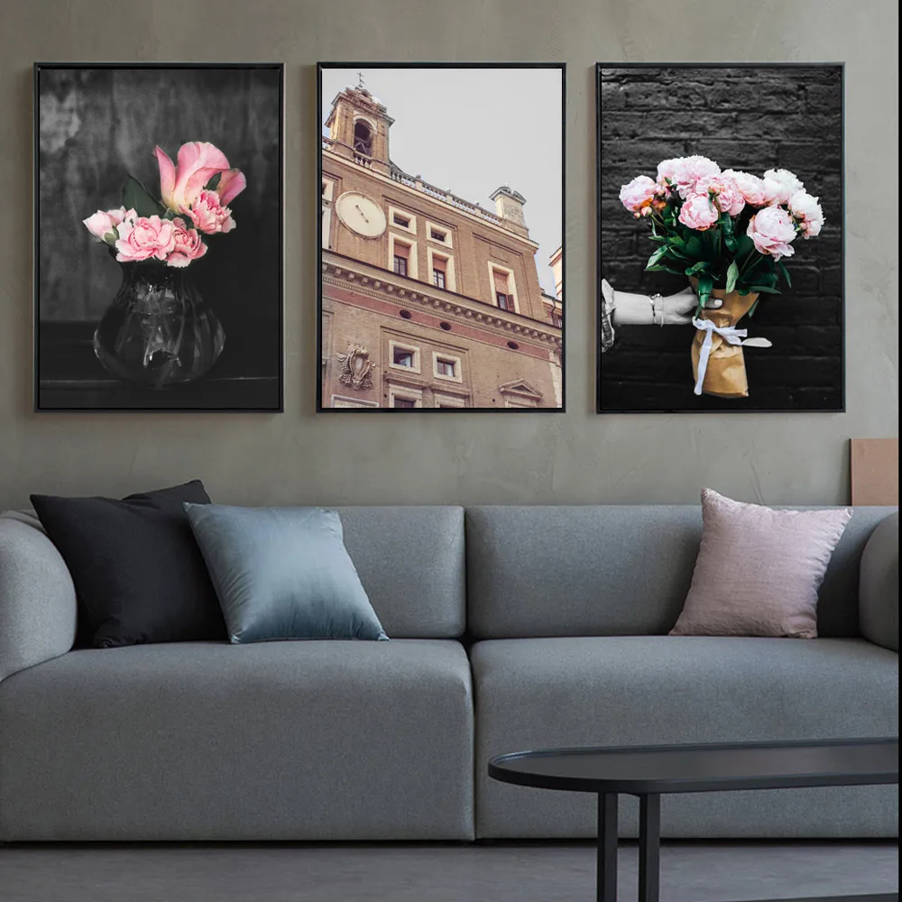 Beach Posters Scandinavian Style Poster vintage Flower Wall Art Canvas Prints Landscape Canvas Pictures For Living Room Unframed