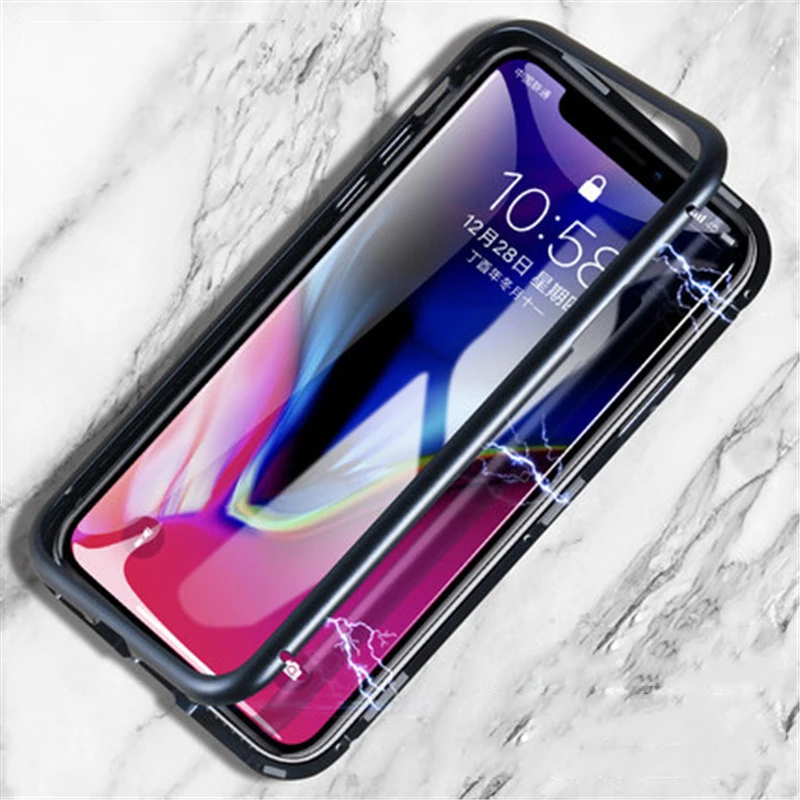 

2 in 1 Double-sided Magnetic Mobile Phone Case Mobile Phone Film For iphone X XR XS MAX XS iphone 6 7 8 6PLUS 7PLUS 8PLUS