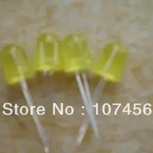 1000 шт 10 мм рассеянные, желтые светодиодный свет 10 мм круглый размыто-желтый светодиодный 585~ 590nm, 1,9~ 2,2 V, 400~ 600mcd, 140-160deg