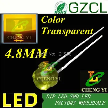 

Factory wholesale 4.8MM yellow/amber color led 585-595nm 2.0-2.5V Free shipping