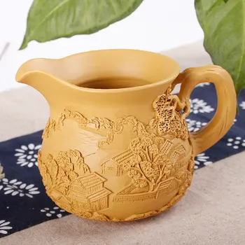 

Handmade Zisha Gongdao Cup Chinese Kung Fu Tea Set Accessories Tea Sea Puer Tea Strainer Fair Cup purple clay Tea Bowl Drinkware