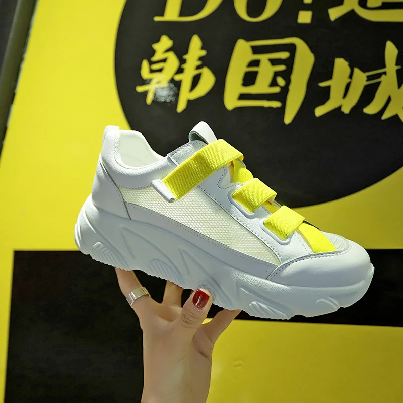 

zhen zhou 2019 summer New Women's Platform Chunky Sneakers Fashion Women Flat Thick Sole Shoes Woman Dad Footwear
