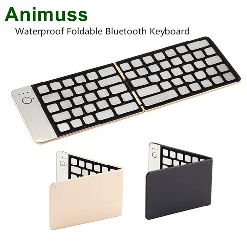 Animuss Bluetooth Keyboard for iPad IOS/Android/Windows Tablet Wireless Keypad Aluminum Foldable Keyboard Ultra Mini Ultra Slim Pakistan