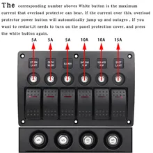 Яхта корабль катер преобразования 6 банды выключатель коммутационная панель аксессуар кабины 12-24 V