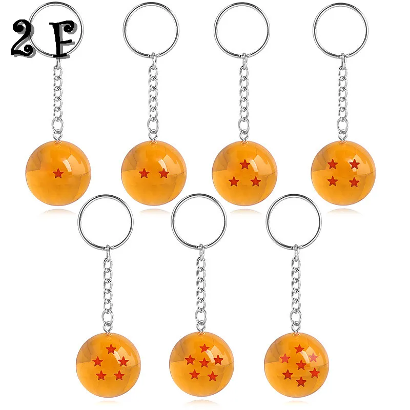 7 pc/lot Japan Anime DragonBall Z Keyring 1 7 Stars Dragon Ball Z