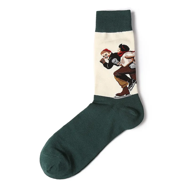 [COSPLACOOL] художественные носки Ван Гога с абстрактным рисунком маслом, мужские носки унисекс в стиле Харадзюку, хлопковые носки, новинка, забавные - Цвет: 8