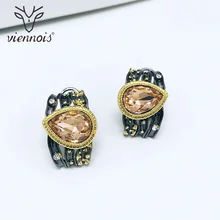 Viennois серьги-гвоздики Винтаж Ретро Стиль пистолет/Золотые стразы кристаллы Серьги с для женщин серьги