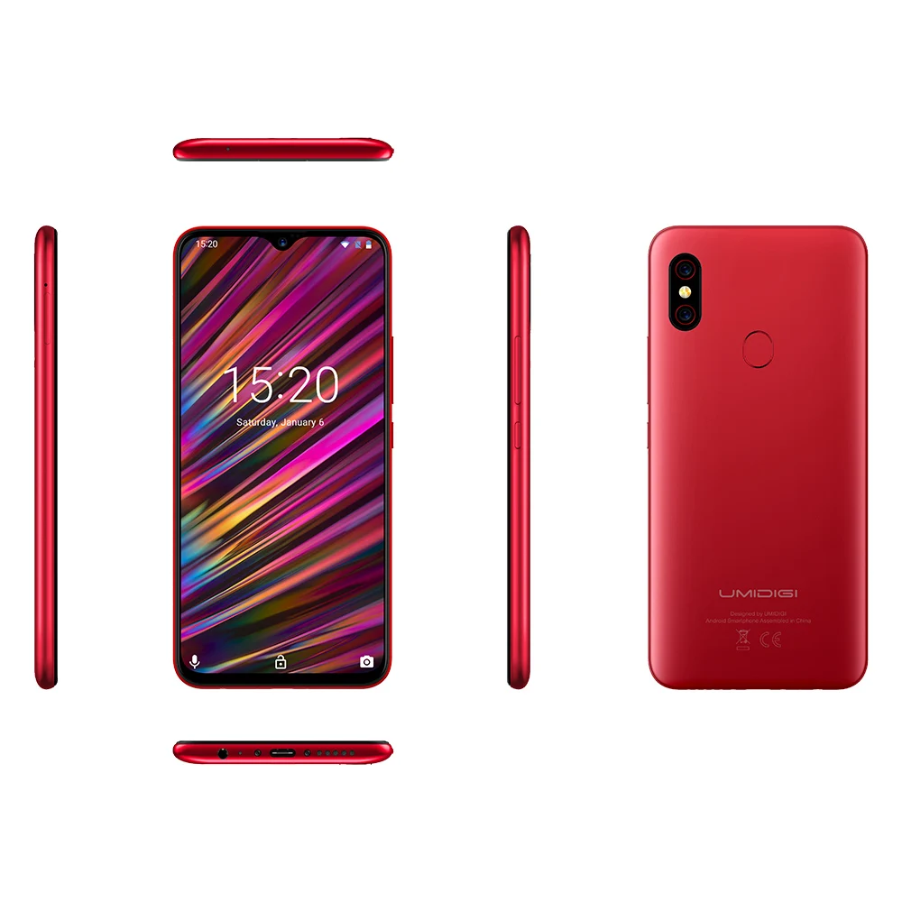 UMIDIGI F1 мобильный телефон Android 9,0 6,3 дюймов FHD+ 128 Гб rom 4 Гб ram Helio P60 Восьмиядерный 5150 мАч Быстрая зарядка NFC 16 МП смартфон