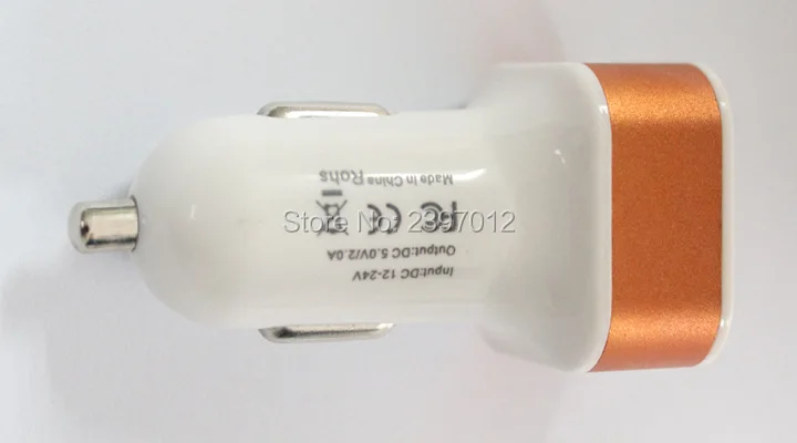 Szaichgsi 2.1a+ 1A USB 2 порта Алюминий сплава металлов автомобиль Зарядное устройство адаптер для Apple Iphone 4 5 6 7 для Samsung 1000 шт