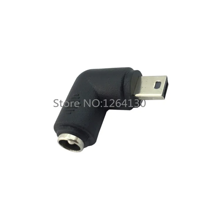 

5 pieces / lot DC 5.5x2.1 mm Jack To Mini USB Right Angle Male Power Adapter Connector for GPS MP3 Speaker Tachograph and Other