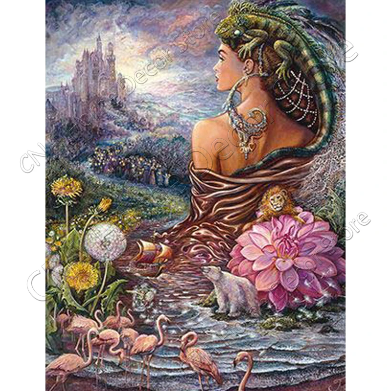 

RA0683 full mosaic cross stitch handicraft 5d diamond painting natural girl rhinestones inlay diy diamond embroidery