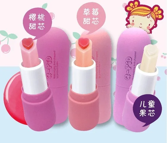 Kawaii cute Q inner core Makeup Lip Balm Moisturizing macaron Natural Plant Sphere lip gloss Lipstick lip smacker