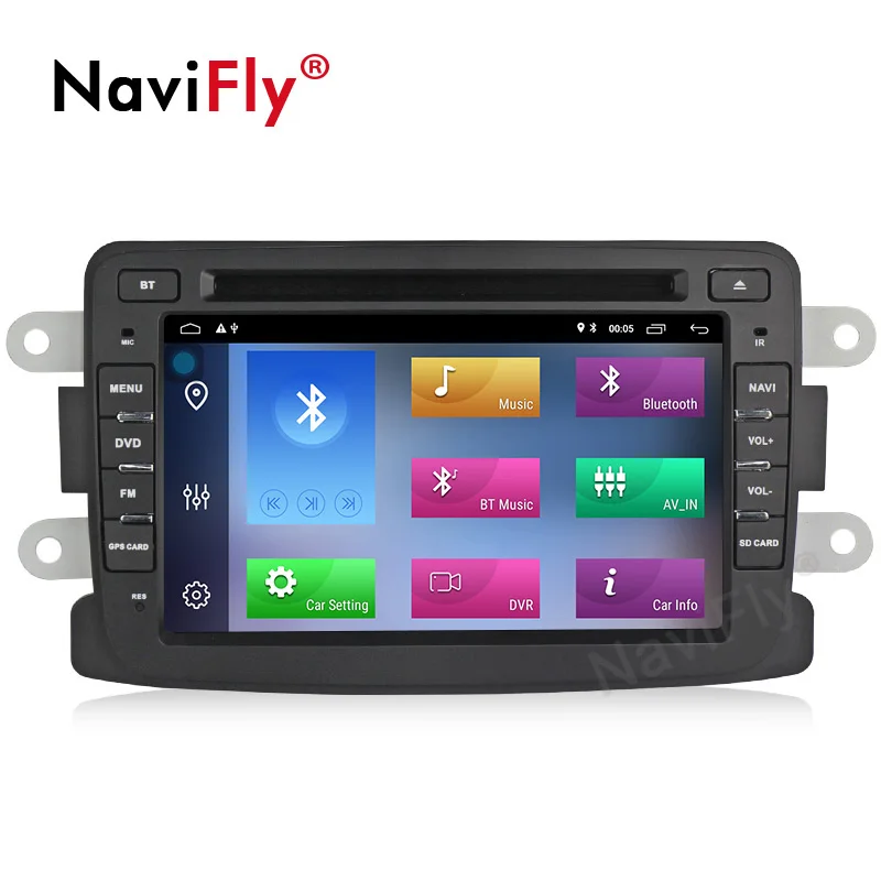 Clearance NaviFly 2G+32G Android 9.1 GPS DVD Radio player for Dacia/Sandero/Duster/Renault/Captur/Lada/Xray 2/Logan 2 1 Din WIFI BT CANBUS 1