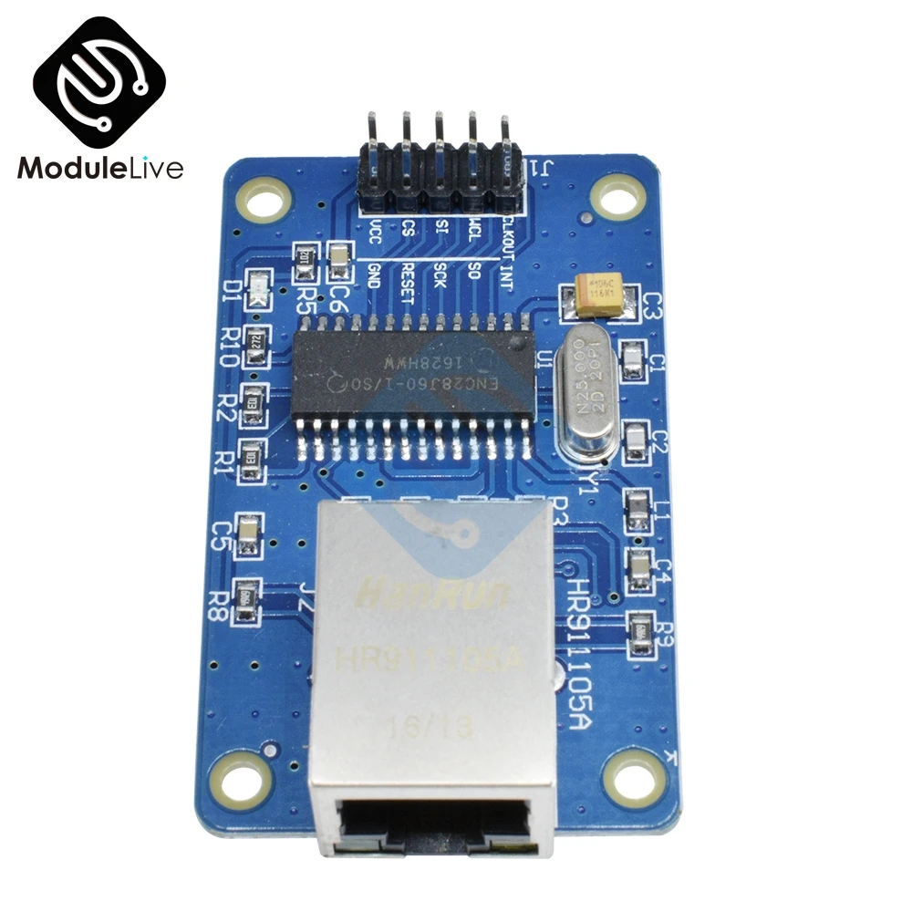 1 шт. сетевой модуль ENC28J60 Ethernet LAN для Arduino 51 AVR SPI PIC STM32 LPC с 25 МГц кристаллическим