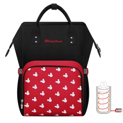 Disney Mochila Maternidade водонепроницаемая сумка для подгузников USB бутылочка для кормления дорожный Рюкзак Детские сумки для мамы сумка для хранения мумия сумки - Цвет: 2