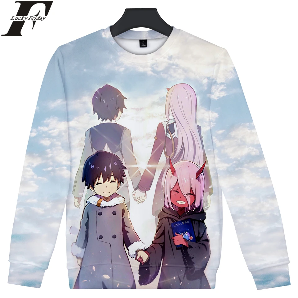 LUCKYFRIDAYF 2018 Darling In The Franxx 3D хлопковая толстовка с капюшоном аниме монолитная