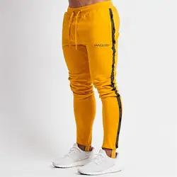 Новинка 2019 года для мужчин джоггеры Минимальный желтый конические пот брюки для девочек мотобрюки модные тренажерные залы фитнес