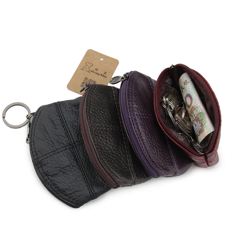 

Multifunction Genuine Leather Coin Car Key Wallets Unisex Zippers Change Purse wallet can place car keys and other small things