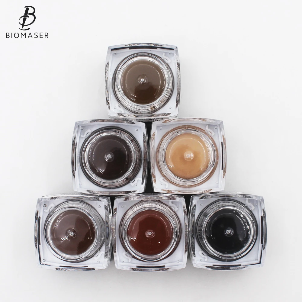 

Biomaser 6pcs/set High-End Quality Test Microblading Pigmento for Eyebrow Permanent makeup Tatoo Pigment Brown Tattoo Pigmento