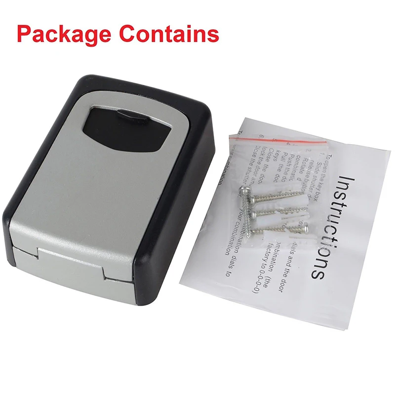

4 Digit Combination Lock Key Storage Box Outdoor High Security Wall Mounted Key Safe Box Code Secure Lock-Storage