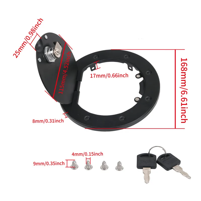 For 2007 - 2017 Jeep Wrangler JK Fuel Tank Cap Oil Catch Tank Cover With Key Lock Anti Thieft Aluminum Alloy Fuel Filler Door Cover KOLEROADER (3)