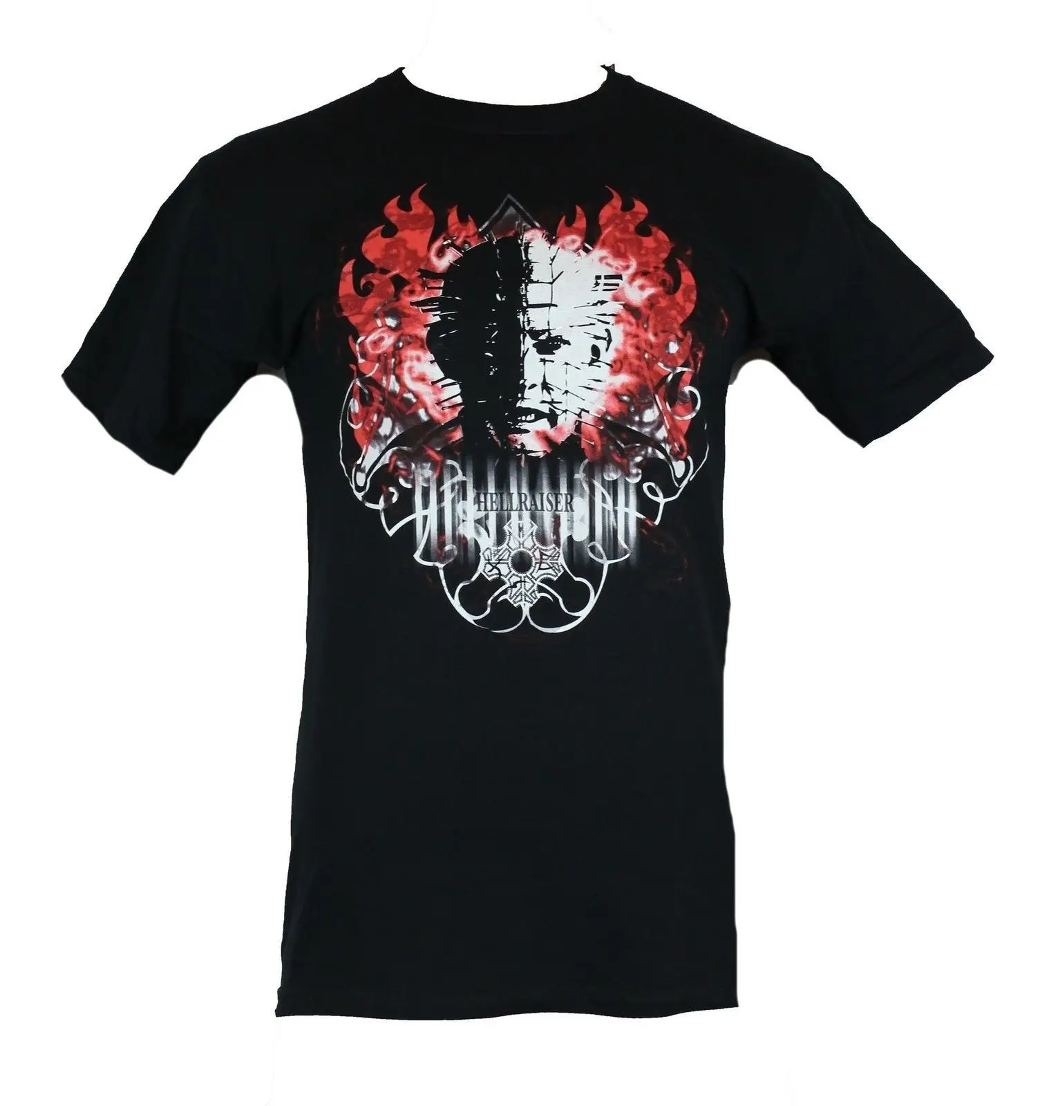 Hellraiser Мужская футболка-ад firery Pinhead глава изображения с коротким рукавом мужская