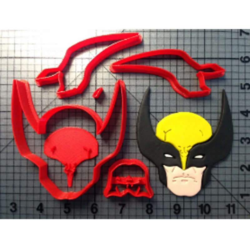 

Custom Made 3D Printed Cutters Famous Film Wolverine Cookie Cutters Set Super Hero Fondant Cutter Cake Decoration Tools