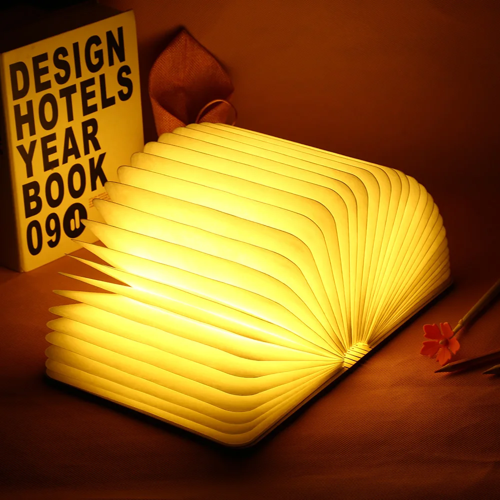 Candeeiro de Mesa de Madeira Lâmpada do Livro Decoração do Teto Luz da Noite Dobrável Livro Recarregável Casa Lâmpadas Portáteis Led 3 Cheap Luzes noturnas