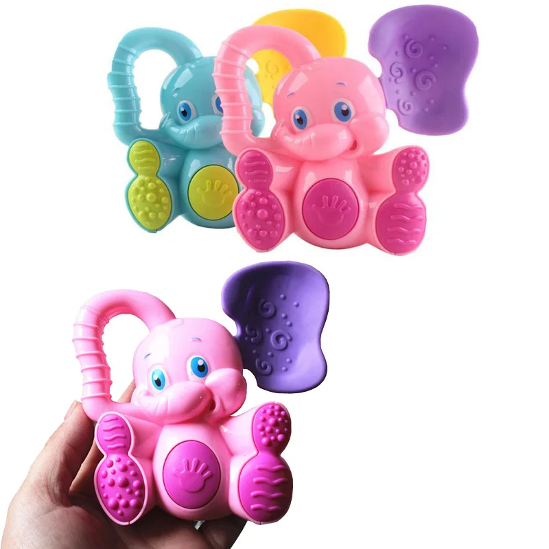 

New lovely 0-1 year old toys small elephant rattles dental glue early childhood baby rattles toys