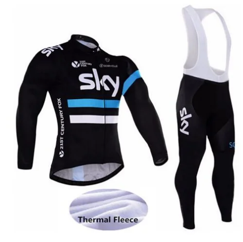 

2017 winter SKY radfahren jersey pro bike pants set Ropa Ciclismo mens thermo-fleece radfahren tragen fahrrad Maillot hose