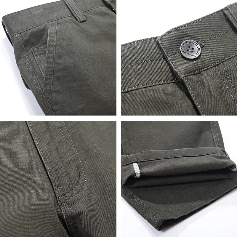 TIGER CASTLE Men Army Tactical Pants Baggy Multi Pockets Brand Male Workwear Casual Khaki Military