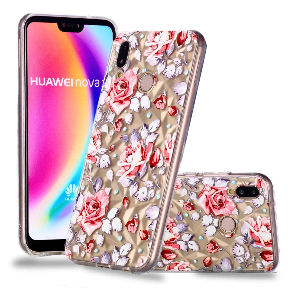 Для huawei Y5 Y6 Y9 2018 чехол с тисненым алмазным узором TPU ударопрочный на заднюю панель
