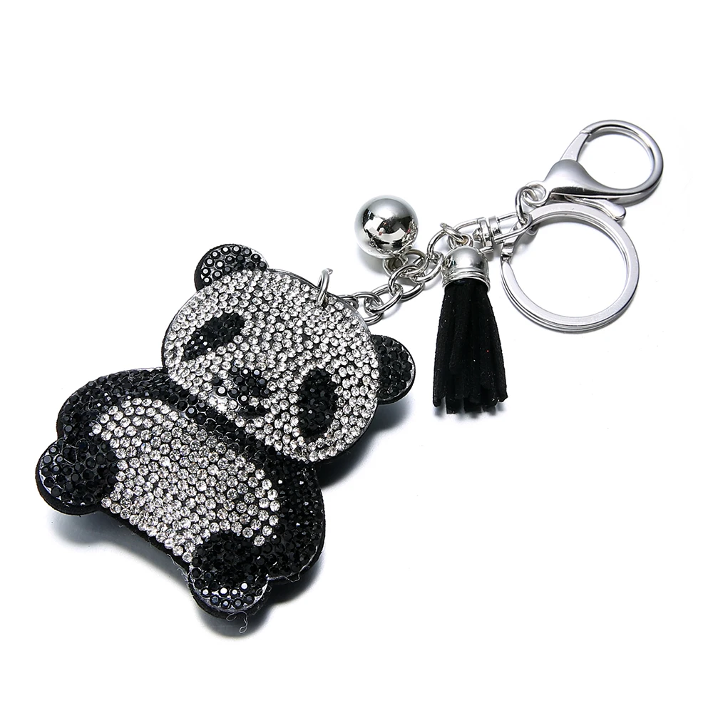

Vivid Aircraft Panda Crystal Keyrings Keychains Purse Bag Pendant Key Chains Holder Rings For Car