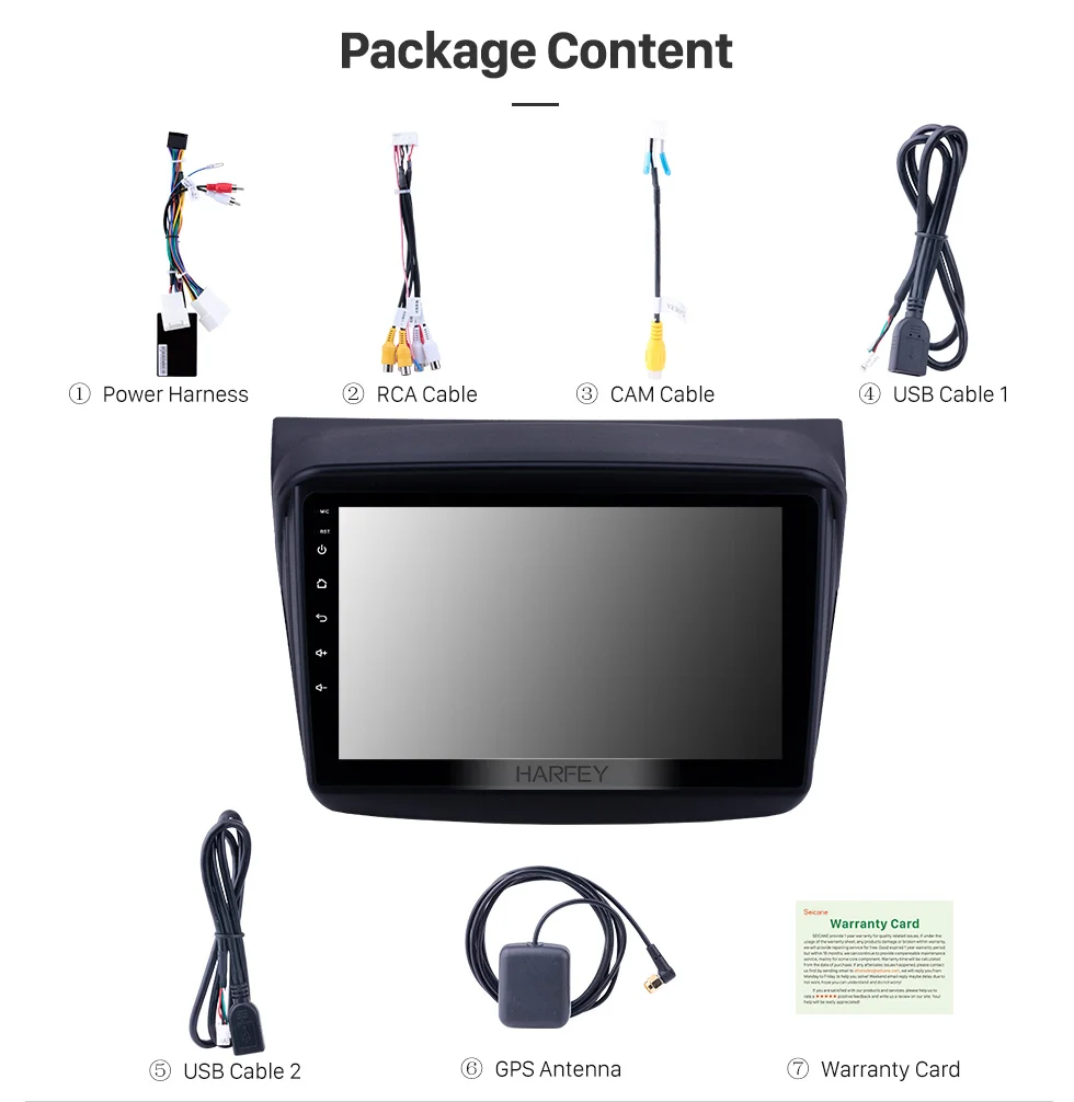 Clearance Harfey 9" HD Touchscreen Android 8.1 car GPS Radio for MITSUBISHI PAJERO Sport/L200/2006+ Triton/2008+ PAJERO 2010 Bluetooth SWC 14