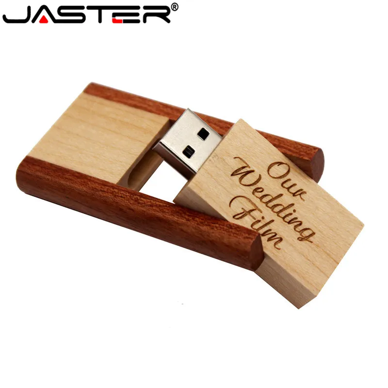 JASTER можно настроить логотип лазерная гравировка дерево USB + коробка 4 ГБ 8 16 32 64