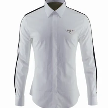 Новое поступление металлический разноцветная с устойчивым каблуком украшения мужская хлопковая Повседневная рубашка со звездами, высокое качество, модная, повседневная, Размеры M L XL XXL XXXL