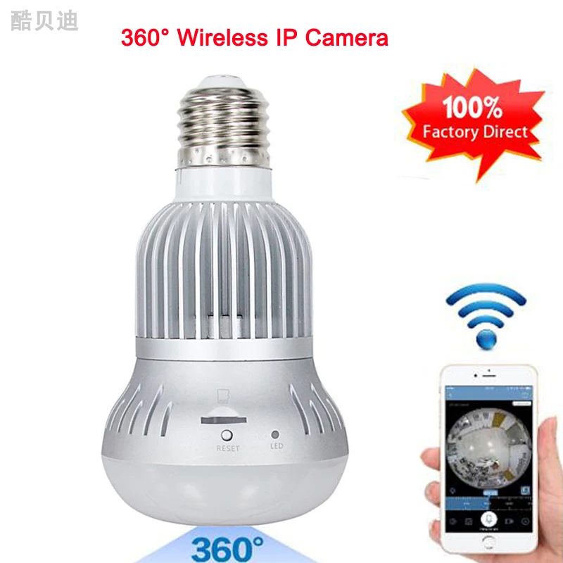 Высококачественная Беспроводная IP камера лампа WiFi "рыбий глаз" камера HD 960 P 360 градусов камера 1.3MP домашняя видеоняня для детей