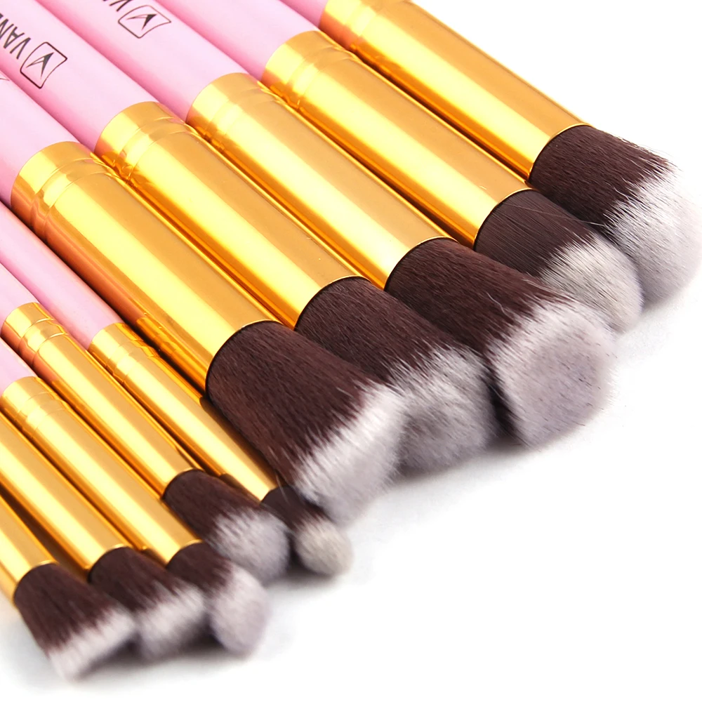 VANDER Makeup Brushes 10Pcs High Quality Brush Set Professional Brand Make Up Brushes With Pink Bag Beauty Essential Brushes (7)