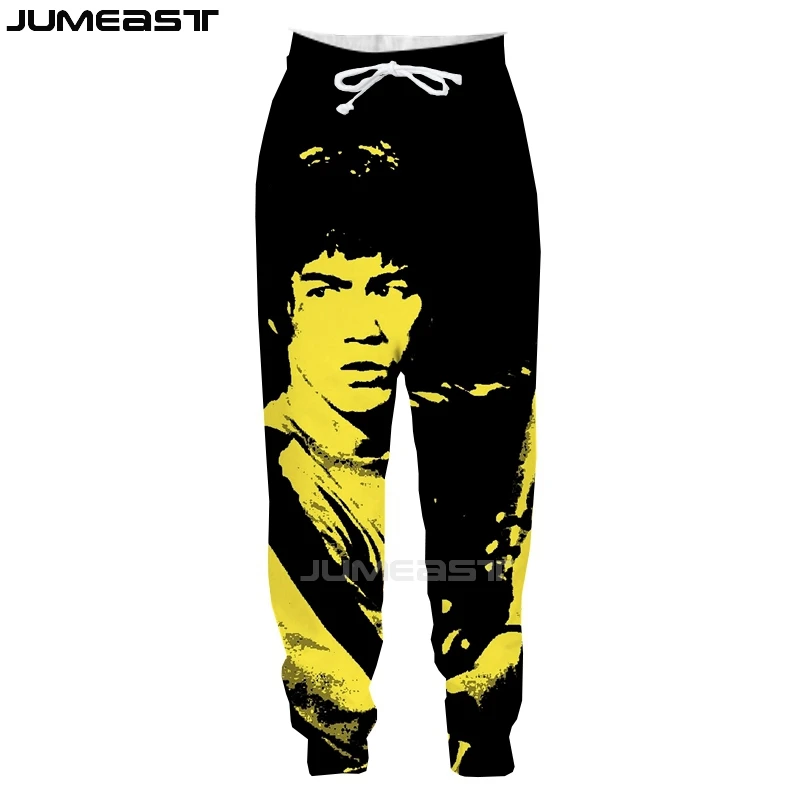 Jumeast бренд для мужчин/для женщин 3D печатных Кунг Фу суперзвезда Брюс Ли повседневное длинные брюки для девочек спортивный пуловер длина пот - Цвет: 24